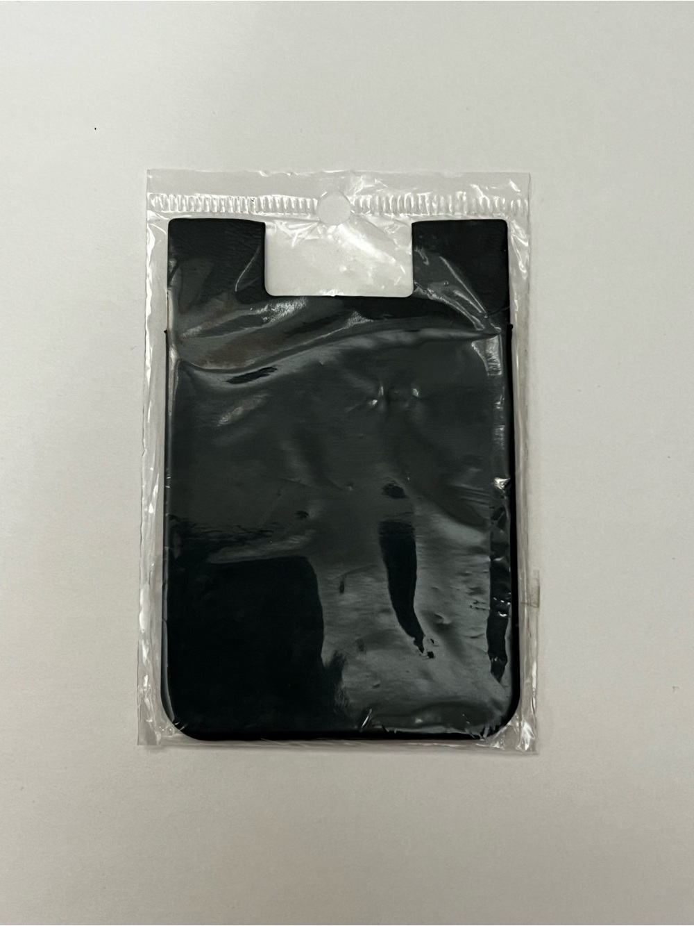 Black Silicone Phone Card Holder - Adhesive Wallet